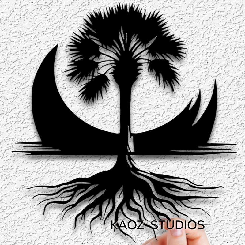 alien palm tree wall art space scene wall decor planetary decoration