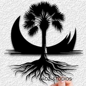 alien palm tree wall art space scene wall decor planetary decoration
