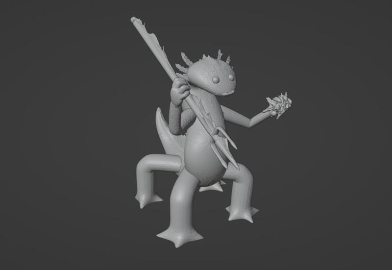 Axolotl Salamander FIre Elemental C