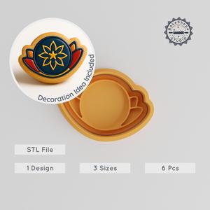 Pushya Nakshatra Vedic Astrology Shape Cutter & Stamp, Cookie & Fondant Design, S/M/L Sizes, 6-Piece Set PRODUCT_1082