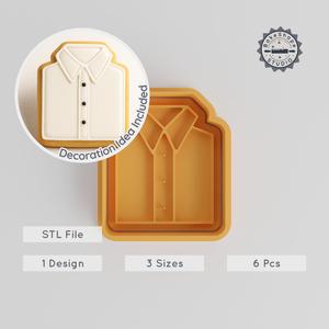 Shirt Shape Cutter & Stamp, Cookie & Fondant, Sizes S/M/L, 6-Piece Set PRODUCT_191