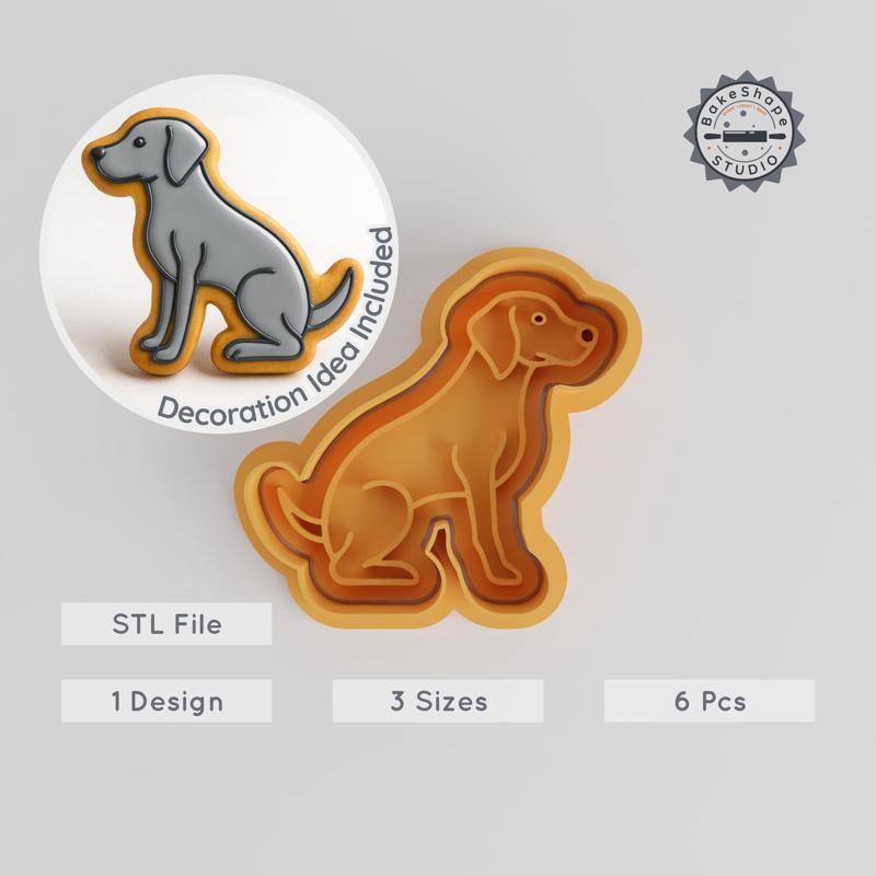 Weimaraner Dog Cookie Cutter & Stamp Set, Pet Baking Tools, 3 Sizes, Fondant & Cookie Decor, Perfect for Dog Breed Enthusiasts PRODUCT_274