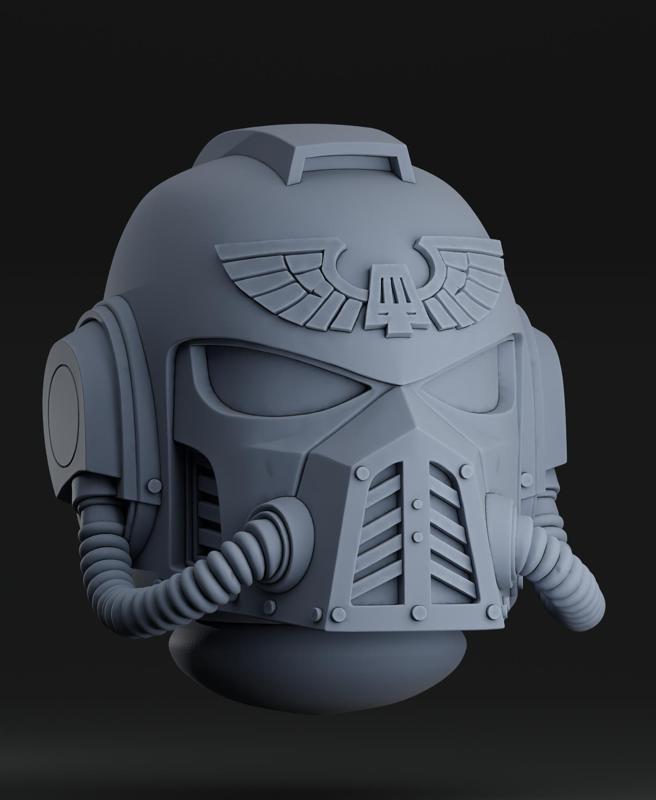Space marines - Tactical MK III Helmet + Free dragon warhammer