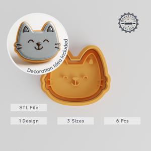 Smile Cookie & Fondant Cutter and Stamp Set, Funny Smiley Face Design, 6 Pieces, S/M/L Sizes PRODUCT_843