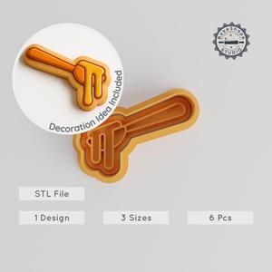 Honey Shape Cutter & Stamp Set, Perfect for Cookies & Fondant, 6-Piece with S/M/L Sizes PRODUCT_329