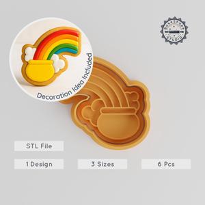Rainbow Shape Cutter & Stamp, Cookie & Fondant Tool Set, Nature Spectrum, 3 Sizes, 6 Pieces PRODUCT_247