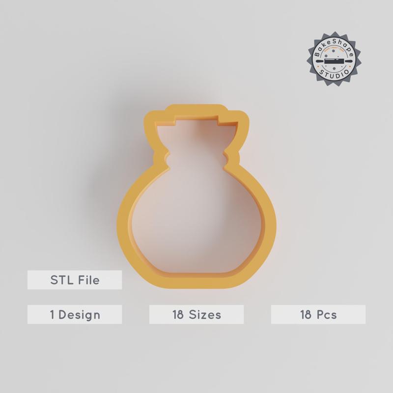Money Bag Shape Cutter Set, 18 Pieces, Multiple Sizes, Ideal for Cookies, Fondant & Clay, Fairy-Tale Theme PRODUCT_161