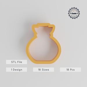 Money Bag Shape Cutter Set, 18 Pieces, Multiple Sizes, Ideal for Cookies, Fondant & Clay, Fairy-Tale Theme PRODUCT_161