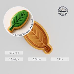 Leaf Shape Cutter & Stamp, Nature Cookie & Fondant Decorating Set, Botanical Foliage, 6 Piece Collection, S, M, L Sizes PRODUCT_1018