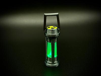 Glowing 'uranium' radioactive cartridge keyring