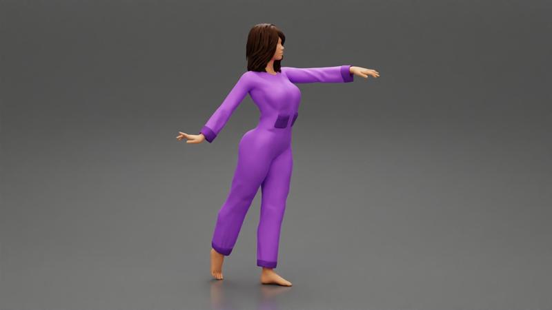 Beautiful Young Woman Wearing Onesie