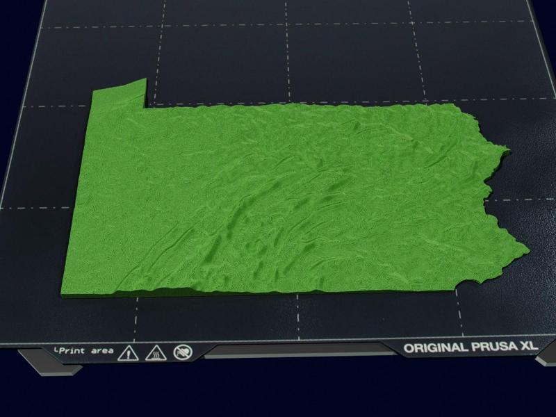 Topographical Map Of Pennsylvania