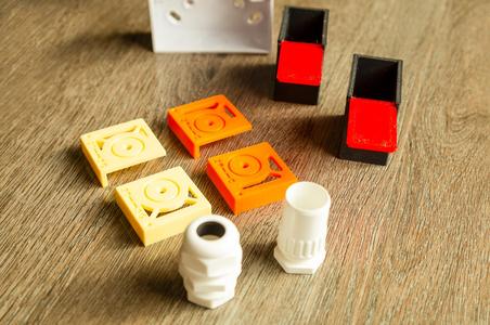 Surface mount 20mm cutout templates conduit and stuffing gland