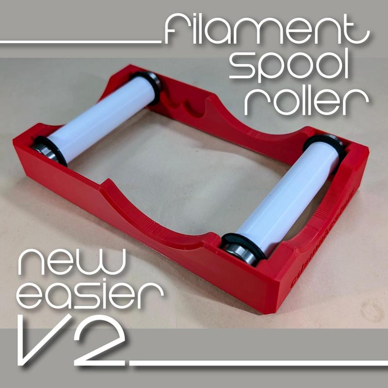 Filament Spool Holder - Roller Style - NEW V2 - Easy to Print and Assemble