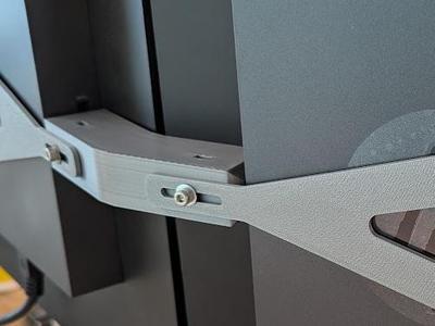 VESA monitor back-brace for dual-arm monitors