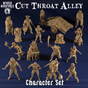 Cut Throat Alley - Full Character Miniature Set for RPGs & Skirmish Games (STL)