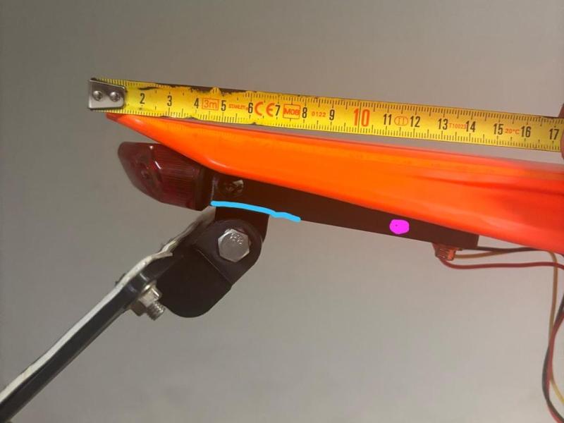 KTM license plate holder with integrated lights