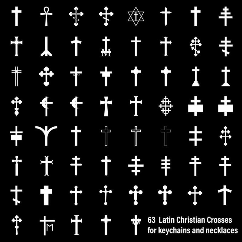 61 Latin Christian Crosses for Faith - Keychains
