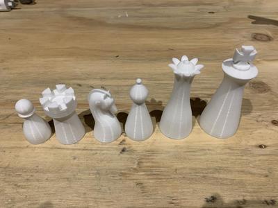 Sleek yet recognisable chess set