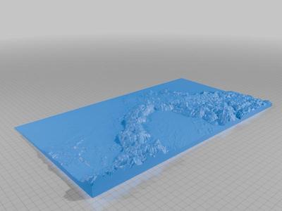 Muscat Oman - terrain map in 4 colors
