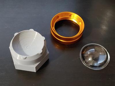 Wrench to unscrew the lens nut of the bicycle headlight