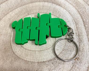 Articulated hippo keychain