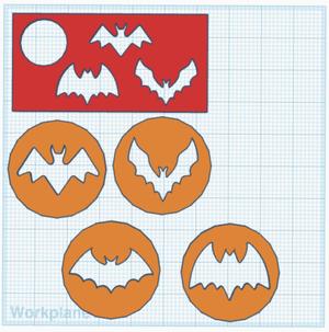 Bat and Moon Stencils