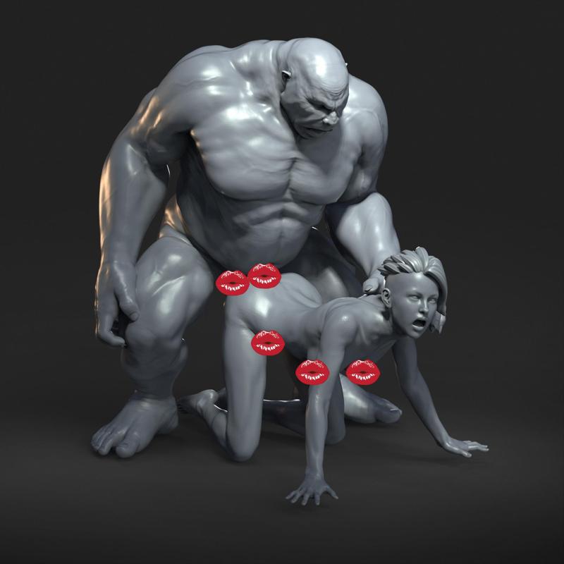 ATTACK OF THE OGRE - NSFW - EROTIC MINIATURE 75 MM SCALE