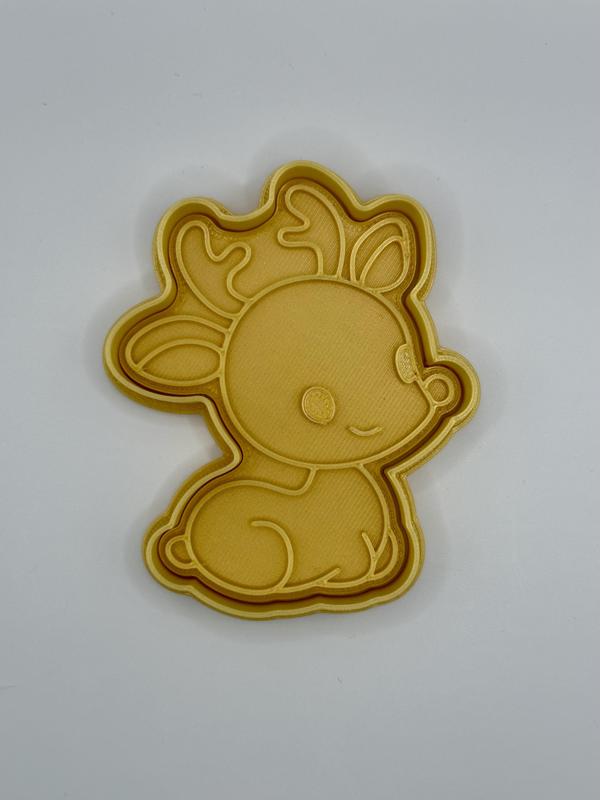 Christmas reindeer cookie cutter/ stamp