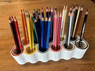 Pen holder, colored pencils
