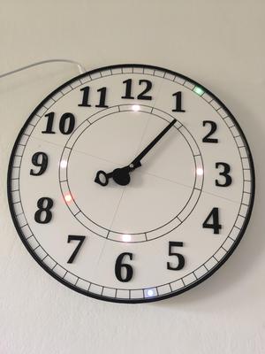 LED Wall Clock with Mechanical Hands