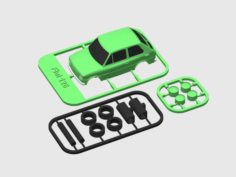 Tiny car Fiat 126p kit card