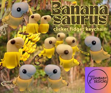 Banana-saurus Clicker Fidget and Keychain