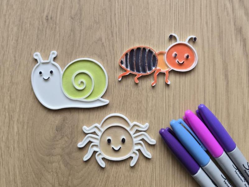 Cute Bugs Insect Ant Spider Snail Coloring Set