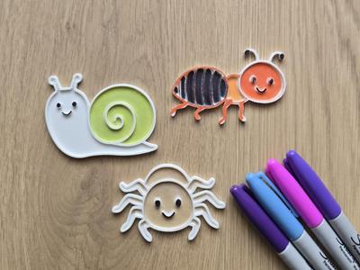 Cute Bugs Insect Ant Spider Snail Coloring Set