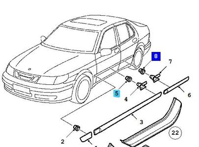 Saab 4564035 side decor bushing