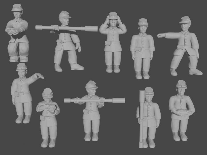 10-15mm American Civil War Artillery Crew in Sack Coats UA-33