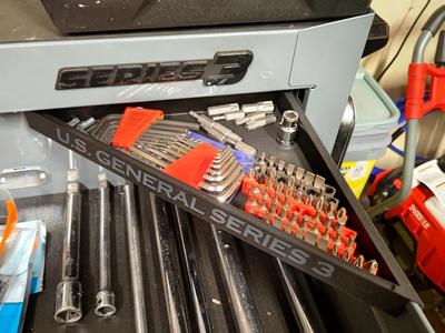 U.S. General Series 3 Toolbox Corner 45 Tray Shelf