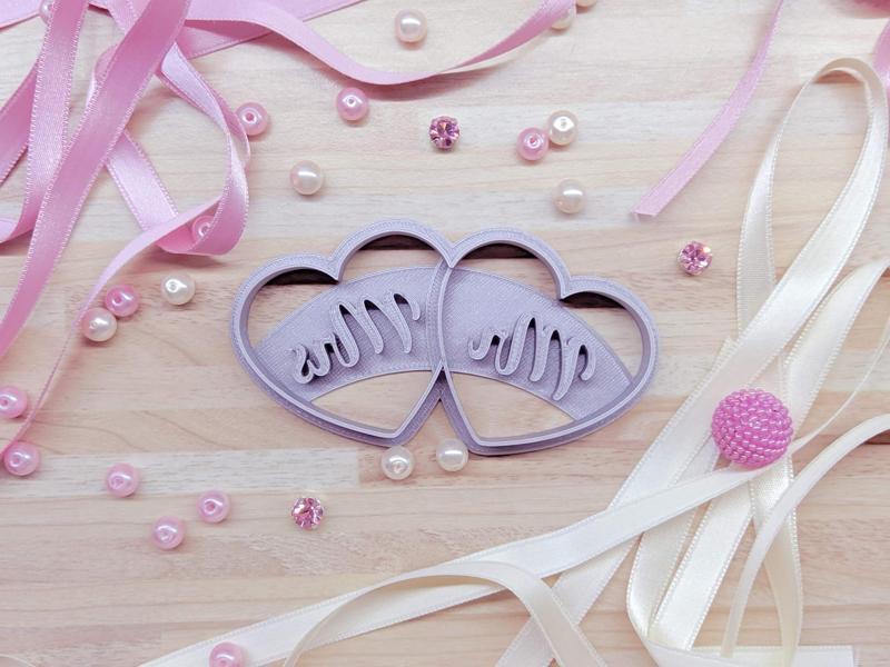 Wedding - Mr&Mrs in heart cookie cutter