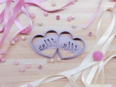 Wedding - Mr&Mrs in heart cookie cutter