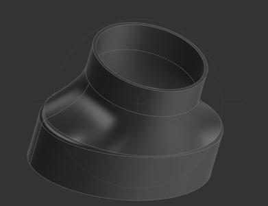 4" Oval to 3" round Bathroom vent adaptor