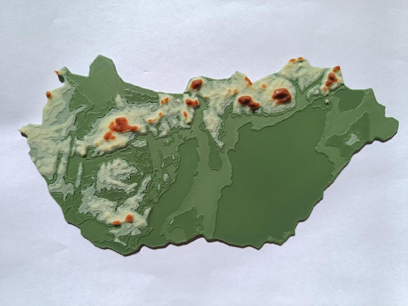 Terrain Map - Colored - Hungary