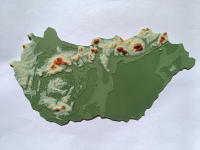 Terrain Map - Colored - Hungary