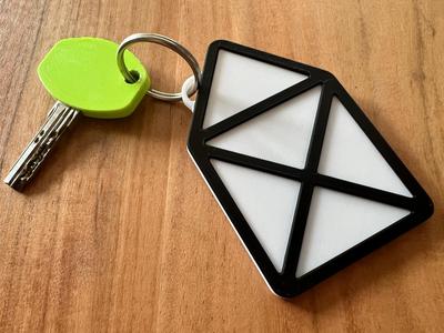 Home key keychain house logo lock front door key