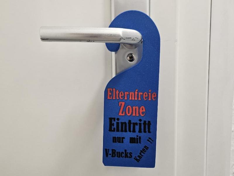 Parent-Free Zone Door Sign Fortnite