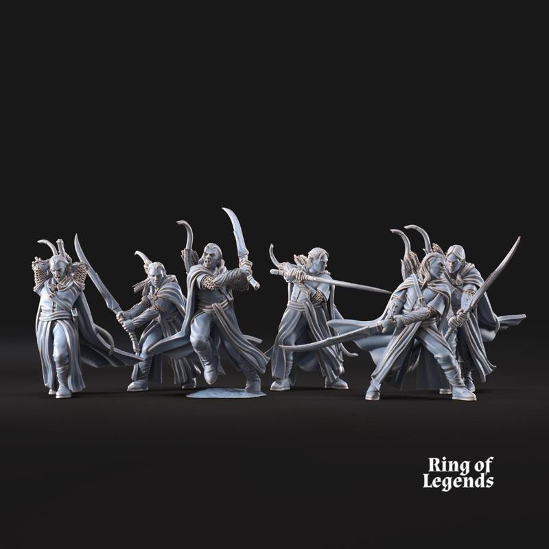6x Forest guardians with sword | Galanthir Elves | Ring Of Legends