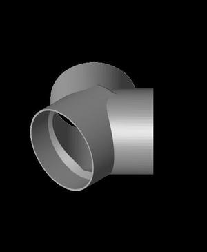 Dust extractor Y splitter - Outer ports OD:99mm ID:95mm - Main port OD:103mm ID:99,3mm