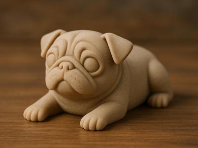Sleepy Pug – Cute Print-in-Place Dog Figurine