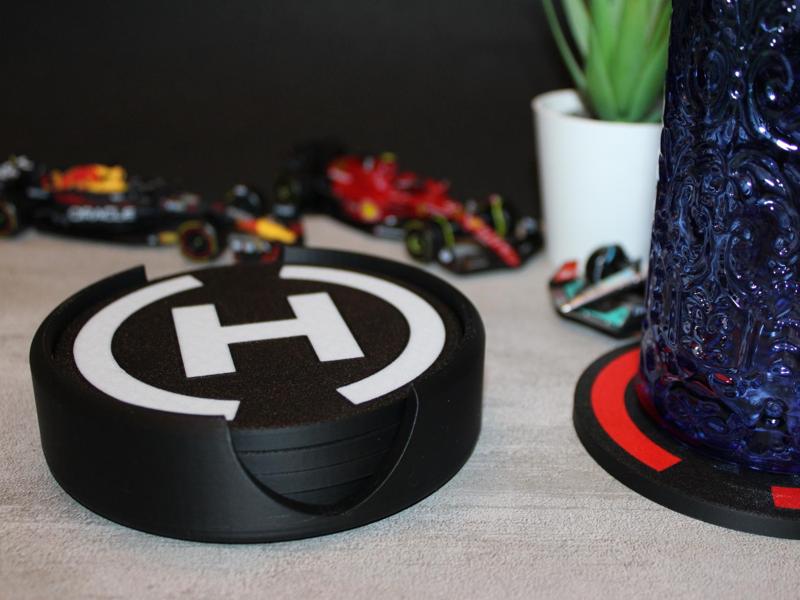 COASTERS F1 STYLE W/Holder 5 pack