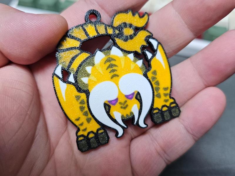 Double-Sided Monster Hunter Diablos Keyring